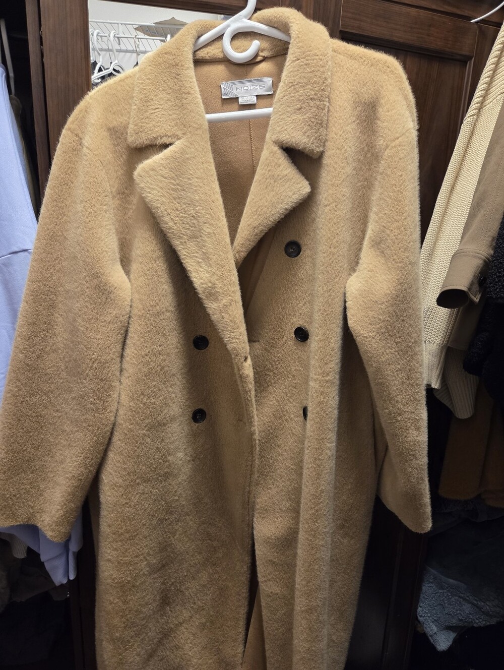 Noize Long Fuzzy Coat Size XL